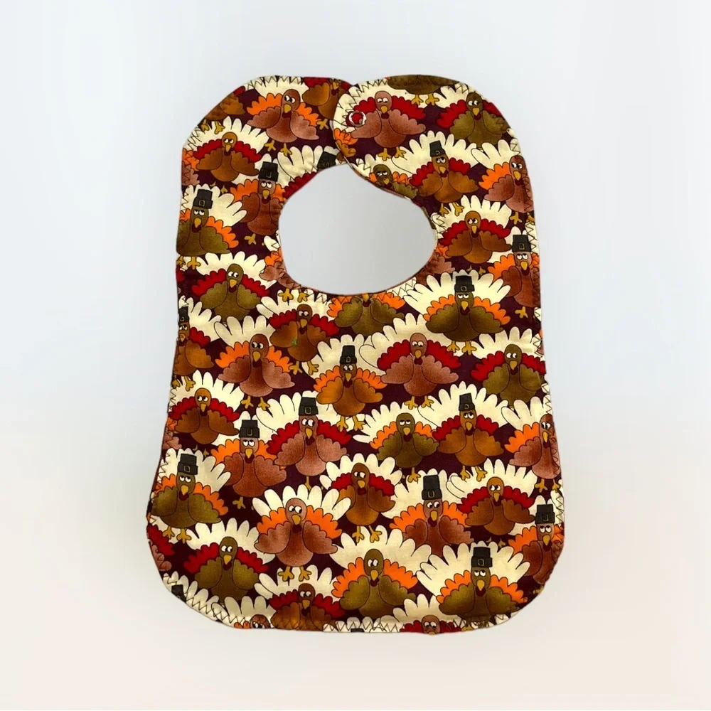 Lot/2 Handmade Thanksgiving Bibs OOAK